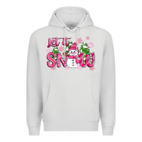 Dove Grey pink christmas let it snow Premium Hoodie - Zillion Design Studio