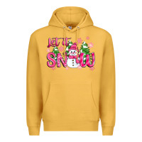 Mustard pink christmas let it snow Premium Hoodie - Zillion Design Studio