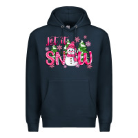 Navy pink christmas let it snow Premium Hoodie - Zillion Design Studio