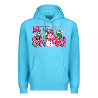 Ocean Blue pink christmas let it snow Premium Hoodie - Zillion Design Studio
