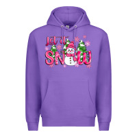 Purple pink christmas let it snow Premium Hoodie - Zillion Design Studio