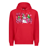 Red pink christmas let it snow Premium Hoodie - Zillion Design Studio