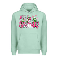 Seafoam pink christmas let it snow Premium Hoodie - Zillion Design Studio
