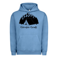 Pigment Pebble Blue Adventure Camping Urban Hoodie - Unal Design