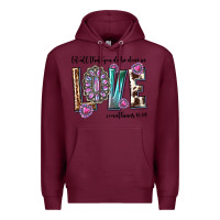 Burgundy western let all that you do be done in love with g Premium Hoodie - texasbilliewilder