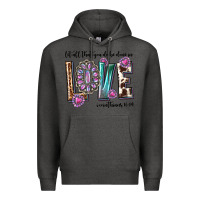 Charcoal Heather western let all that you do be done in love with g Premium Hoodie - texasbilliewilder