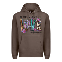 Coffee western let all that you do be done in love with g Premium Hoodie - texasbilliewilder
