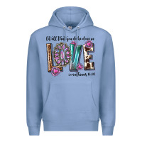 Colony Blue western let all that you do be done in love with g Premium Hoodie - texasbilliewilder