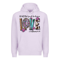 Lilac western let all that you do be done in love with g Premium Hoodie - texasbilliewilder