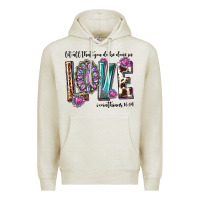 Oatmeal Heather western let all that you do be done in love with g Premium Hoodie - texasbilliewilder