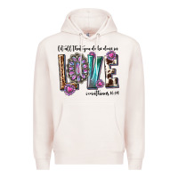 Pale Pink western let all that you do be done in love with g Premium Hoodie - texasbilliewilder