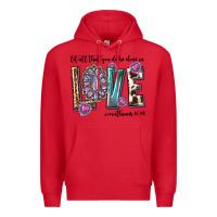 Red western let all that you do be done in love with g Premium Hoodie - texasbilliewilder