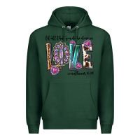 Sports Green western let all that you do be done in love with g Premium Hoodie - texasbilliewilder