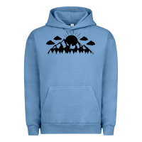 Pigment Pebble Blue View Urban Hoodie - Unal Design