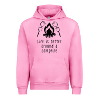 Fuchsia Pink life is better around a campfire Urban Hoodie - Unal Design
