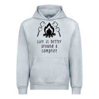 Heather Grey life is better around a campfire Urban Hoodie - Unal Design