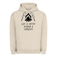 Pigment French Oak life is better around a campfire Urban Hoodie - Unal Design