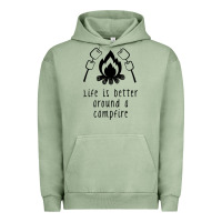 Pigment Oil Green life is better around a campfire Urban Hoodie - Unal Design