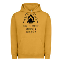 Pigment Peanut Butter life is better around a campfire Urban Hoodie - Unal Design