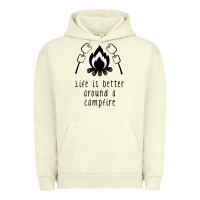 Pigment Pistachio life is better around a campfire Urban Hoodie - Unal Design