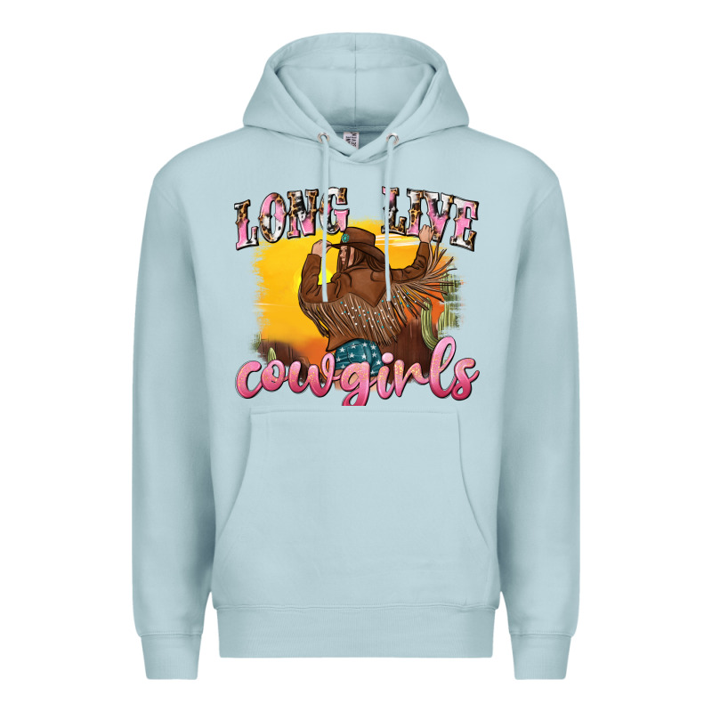 Western Long Live Cowgirls Premium Hoodie by texasbilliewilder | Teevron