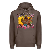 Coffee western long live cowgirls Premium Hoodie - texasbilliewilder