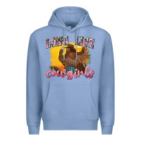 Colony Blue western long live cowgirls Premium Hoodie - texasbilliewilder