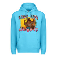 Ocean Blue western long live cowgirls Premium Hoodie - texasbilliewilder