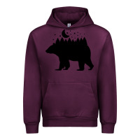 Mauve Wine bear Urban Hoodie - Unal Design