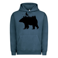 Pigment Midnight Navy bear Urban Hoodie - Unal Design