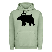 Pigment Oil Green bear Urban Hoodie - Unal Design