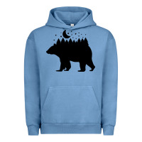 Pigment Pebble Blue bear Urban Hoodie - Unal Design