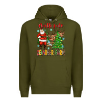 Army Green north pole reindeer farm Premium Hoodie - Zillion Design Studio