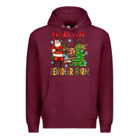 Burgundy north pole reindeer farm Premium Hoodie - Zillion Design Studio