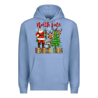 Colony Blue north pole reindeer farm Premium Hoodie - Zillion Design Studio