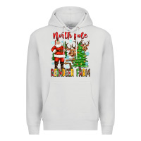Dove Grey north pole reindeer farm Premium Hoodie - Zillion Design Studio