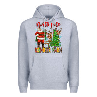 Heather Grey north pole reindeer farm Premium Hoodie - Zillion Design Studio