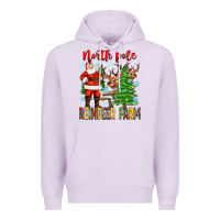 Lilac north pole reindeer farm Premium Hoodie - Zillion Design Studio