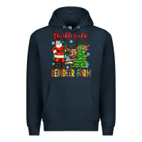 Navy north pole reindeer farm Premium Hoodie - Zillion Design Studio