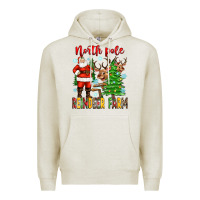 Oatmeal Heather north pole reindeer farm Premium Hoodie - Zillion Design Studio