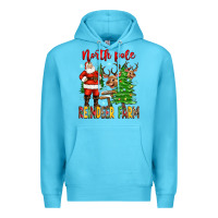 Ocean Blue north pole reindeer farm Premium Hoodie - Zillion Design Studio