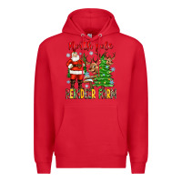 Red north pole reindeer farm Premium Hoodie - Zillion Design Studio