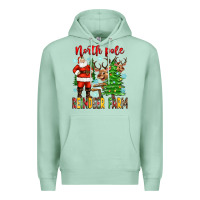 Seafoam north pole reindeer farm Premium Hoodie - Zillion Design Studio