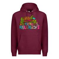 Burgundy yeehaws and hellnaws Premium Hoodie - texasbilliewilder