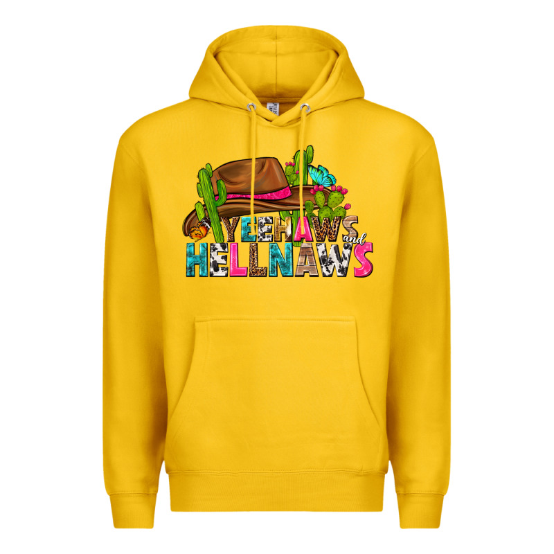 Yeehaws And Hellnaws Premium Hoodie by texasbilliewilder | Teevron