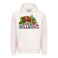 Pale Pink yeehaws and hellnaws Premium Hoodie - texasbilliewilder