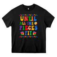 Black Until all the pieces fit Heavy Core Tee - CowhideDigitalArt