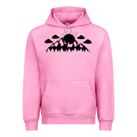 Fuchsia Pink Mountain Urban Hoodie - Unal Design