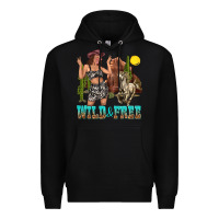 Black wild and free Premium Hoodie - texasbilliewilder