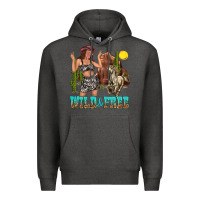 Charcoal Heather wild and free Premium Hoodie - texasbilliewilder